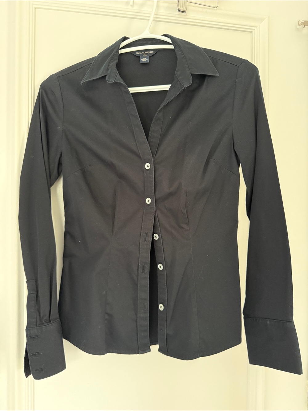 Banana Republic Black Fitted Button-Down Shirt